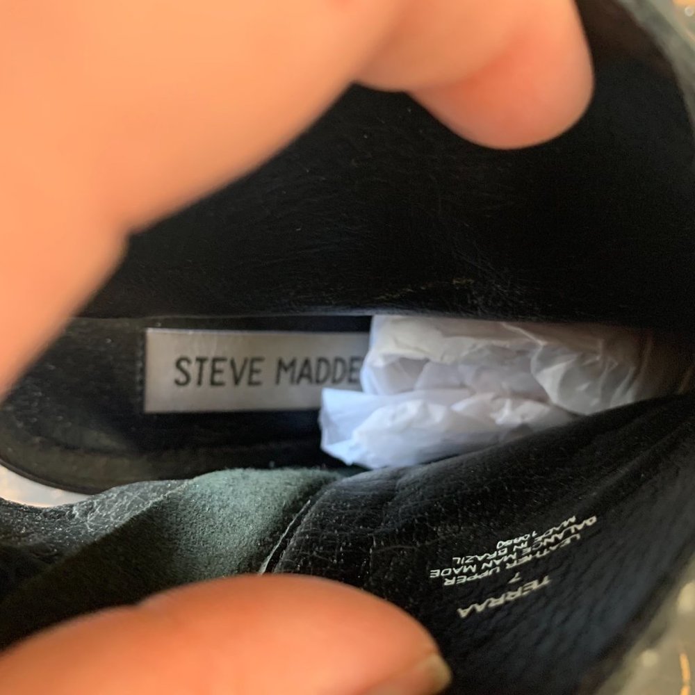 Steve Madden Leather Platform Open Toe Booties - image 7